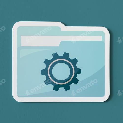 Preview: Paper cut out settings folder icon