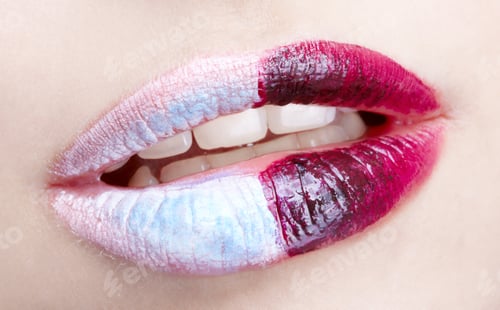 Preview: Close Up Of Girl'S Lips Zone Bodyart