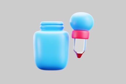 Preview: Blue medicine bottle with dropper