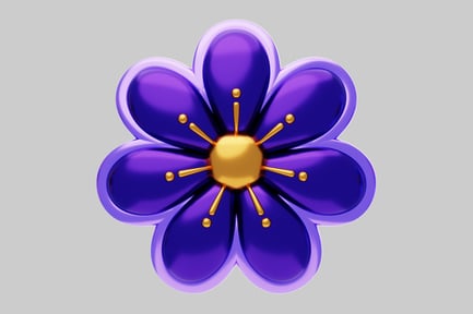 Preview: Stylized flower with gold accents