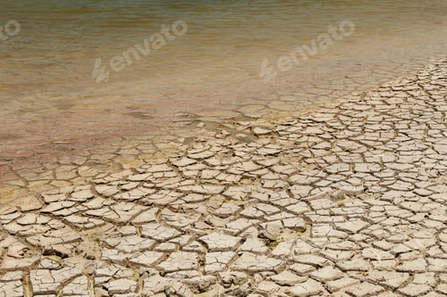 Preview: Dry lake bed. Drought ground with cracks.