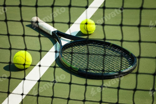 Preview: The Tennis Ball On A Tennis Court