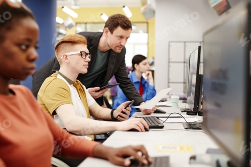 Preview: Teacher with Students in Computer Lab