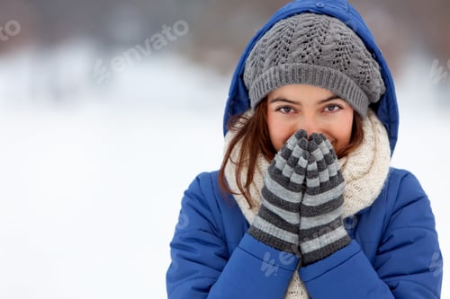 Preview: Portrait Of A Woman Feeling Cold In Winter ? Outdoors