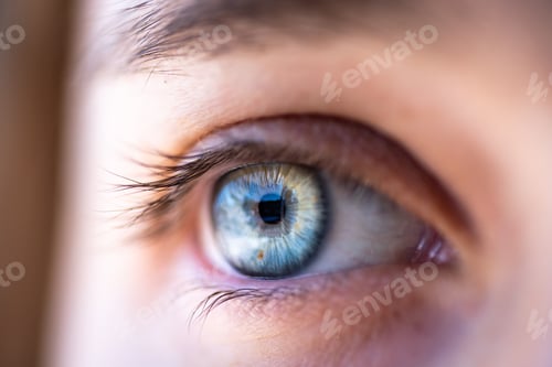 Preview: Close up photograph of a blue eye