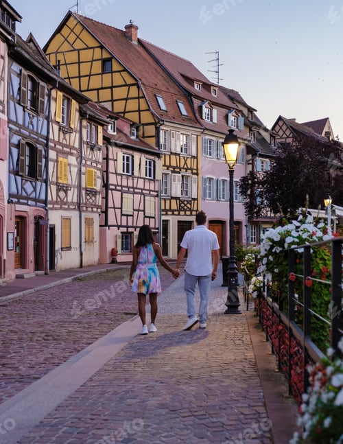 Preview: Beautiful view of colorful romantic city Colmar, France, Alsace