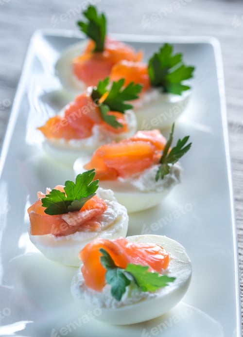 Preview: Salmon cream cheese deviled eggs