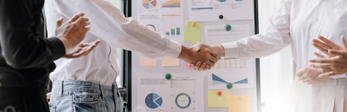 Preview: Business people shaking hands, finishing up meeting, business etiquette, congratulation, merger and