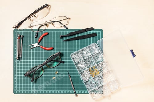 Preview: top view of kit for replacement of glasses nosepad