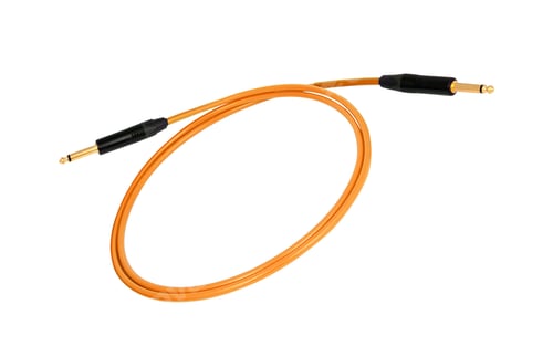 Preview: Guitar audio jack with blue cable isolated