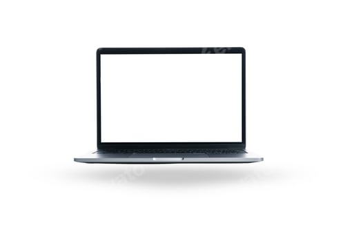 Preview: A sleek laptop with an open, blank screen awaits tasks, isolated on white