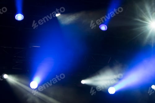 Preview: Play of lights on stage in a large mass concert before Covid 19 in Latin America