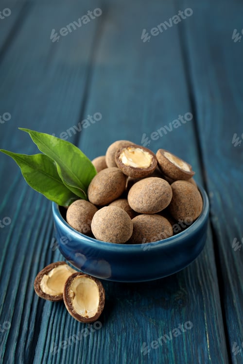 Preview: Almonds in chocolate, concept of tasty sweet food