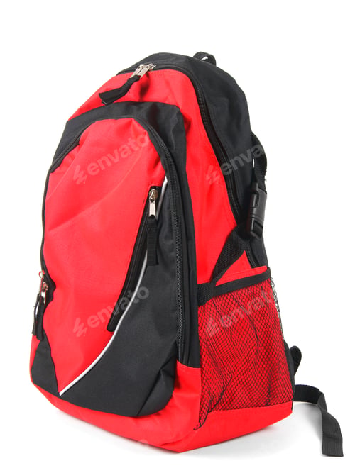 Preview: School backpack. On white background.