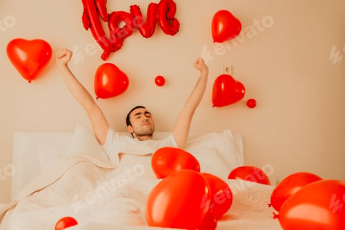 Preview: Man Waking up With Love Balloons Around