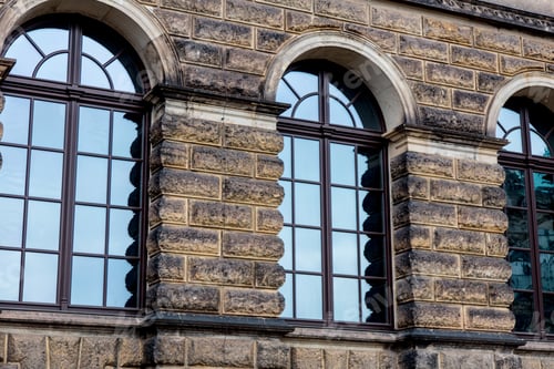 Preview: old building with windows in baroque style