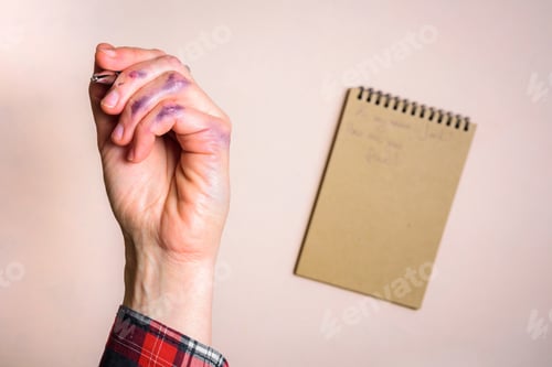 Preview: Dirty left hand after writing