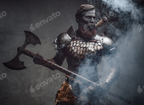 Preview: Assaulting scorched soldier with double axe in smoke