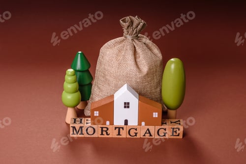 Preview: House, real estate or property bought with a mortgage, purchase or sale of apartments