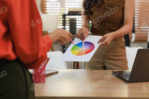 Preview: Design team collaborating on color palette selection