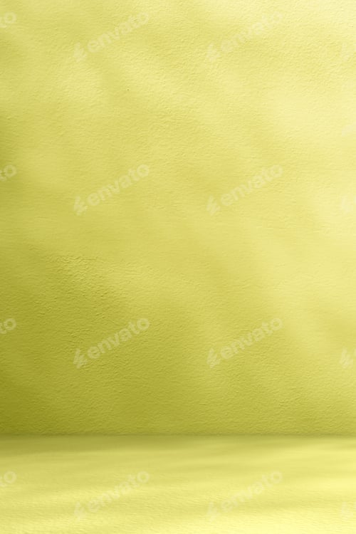 Preview: Empty Green wall room studio background and floor with shadow light overlay well space display