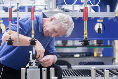 Preview: Engineer working on electrical component controls in engineering plant