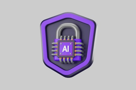 Preview: Hexagonal padlock with integrated circuitry and "ai" inscription