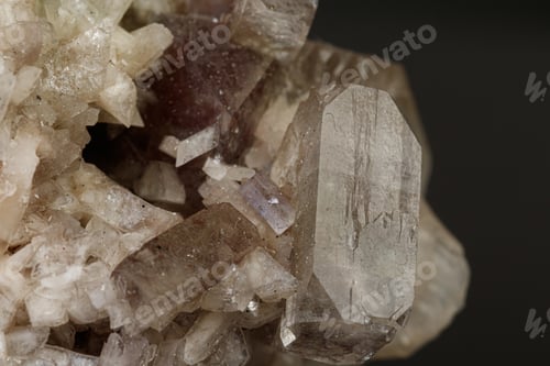 Preview: macro mineral stone Apophyllite stilbite on a gray background