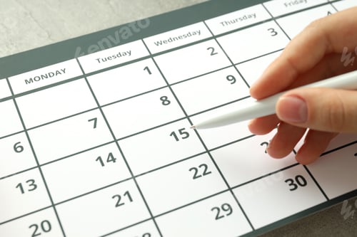 Preview: Concept of event planning and work planning, close up