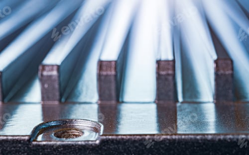 Preview: Fluted metal surface with bolt hole