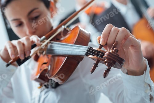 Preview: Violinist tuning a violin