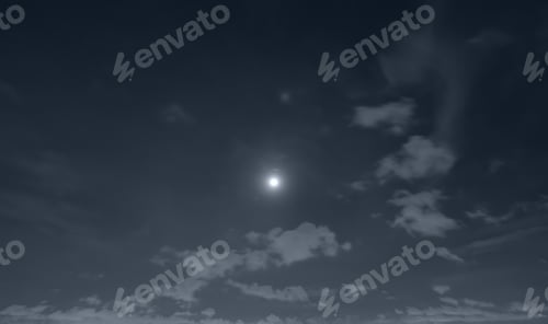 Preview: Solar eclipse. Full moon or lunar with light on sky in dark background. Space astronomy. Phenomena