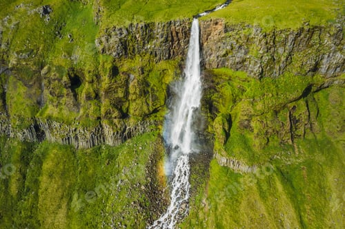 Preview: Bjarnarfoss Waterfall near by Budir at the Snaefellsnes Peninsula in Iceland