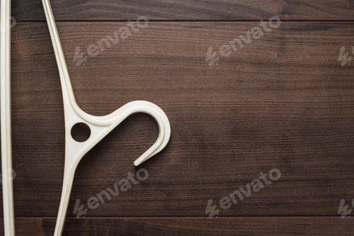 Preview: White Hanger on Dark Wood Background