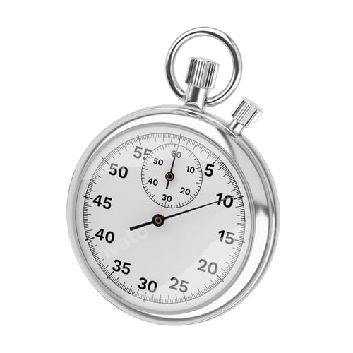 Preview: Metallic mechanical stopwatch isolated. 3d rendering.