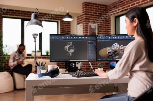 Preview: Industry developer manufacturing machine product on pc