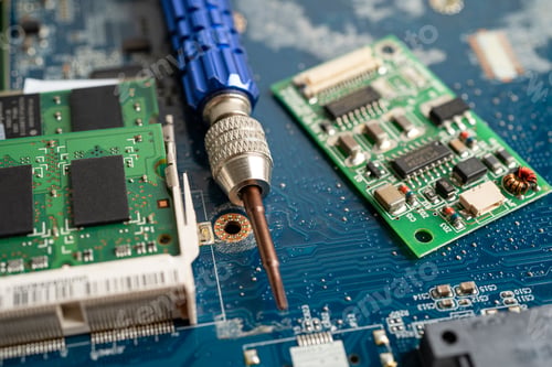 Preview: Repairing and upgrade mobile phone, electronic, computer hardware and technology concept.