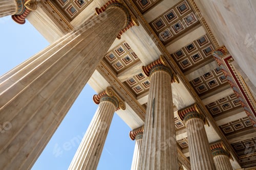 Preview: Athens Academy entrance ceiling under view. Greece