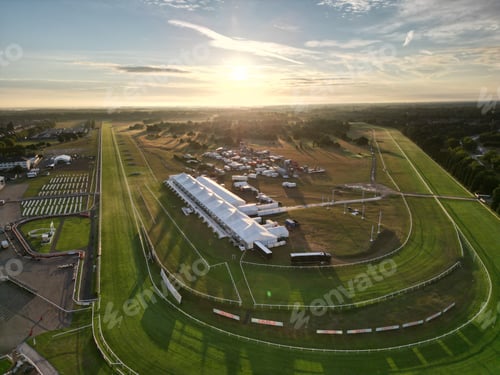 Preview: Aerial view of the Doncaster Racecourse in South Yorkshire, England