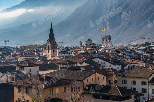 Preview: Trento Cityscape seen from Buonconsiglio Castle, Trentino region, Italy