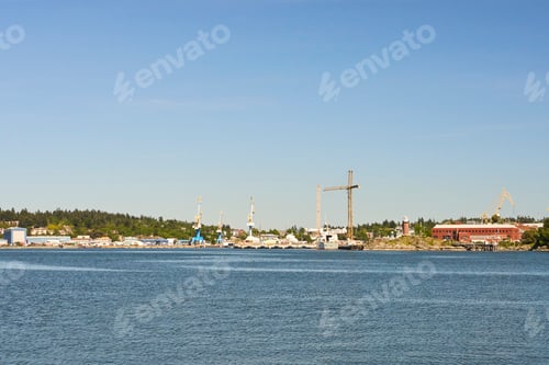 Preview: Esquimalt Military Base as seen from Fort Rodd Hill National Historic Site, Victoria, BC.