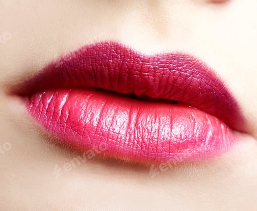 Preview: Close-Up Portrait Of Beautiful Woman Lips Make Up