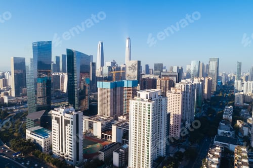 Preview: Aerial view of landscape in Shenzhen city,China