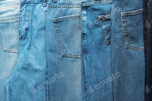 Preview: Jeans of different colors as background