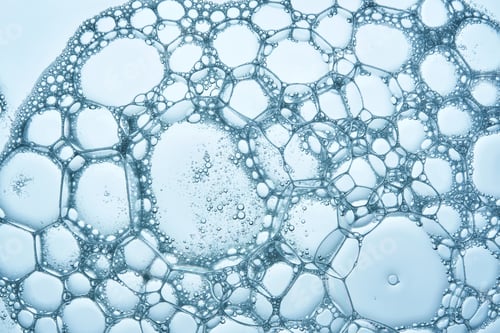 Preview: Beautiful foam texture in blue tones. Bubbles of detergent or bubble bath.