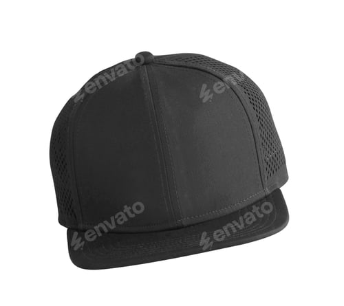 Preview: Front View of Black Cap Isolated on White