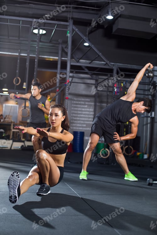 Preview: Young athletes exercising at gym