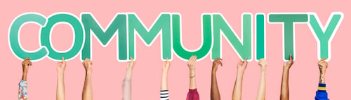 Preview: Green letters forming the word community