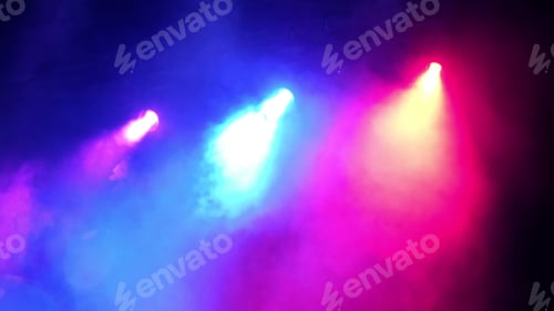 Preview: blurred light elements on the stage. Lighting effects on a concert stage at night. Lighting