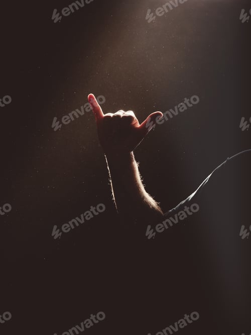 Preview: Anonymous man shoving Hang Loose gesture